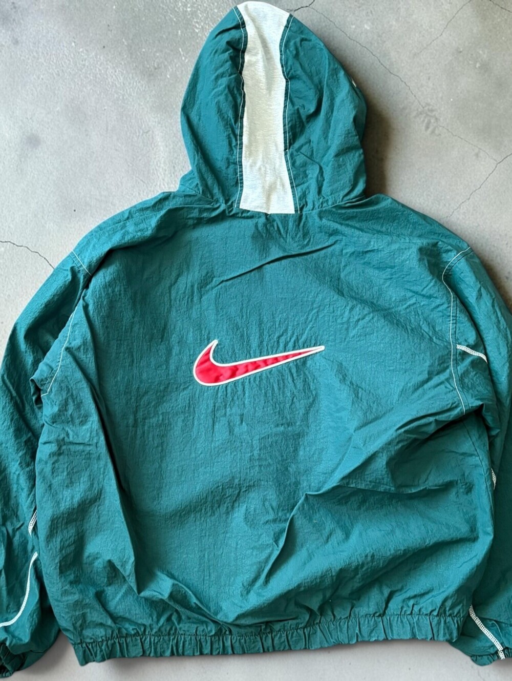 Vintage 90 Nike Windbreaker Lined Rain Jacket Size XL Retro Streetwear Green